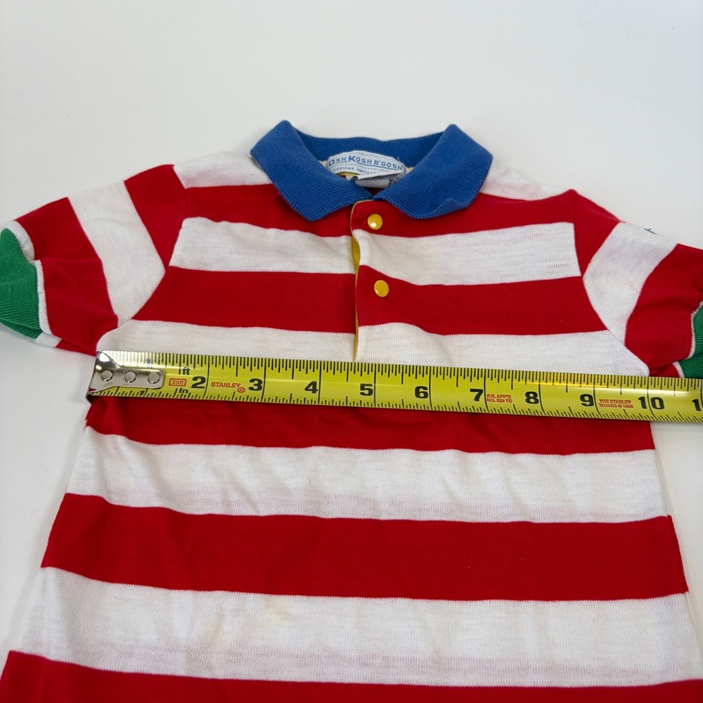 VTG OshKosh B’Gosh 4T Striped Primary Secondary Colors Polo Made‎ in USA - Picture 9 of 10
